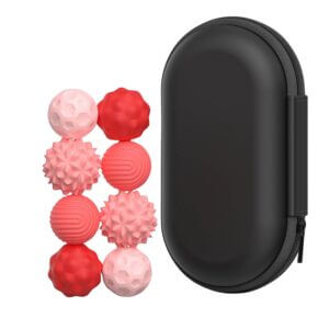 Kulki magnetyczne antystresowe silikonowe czerwone. Zestaw do terapii sensorycznej i masażu dłoni.